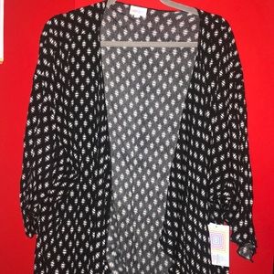 NWT LulaRoe Black Open Cardigan Size L